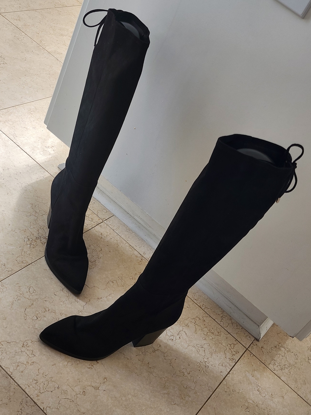 Marc Fisher Black Over-the-Knee Pointed Toe Boots